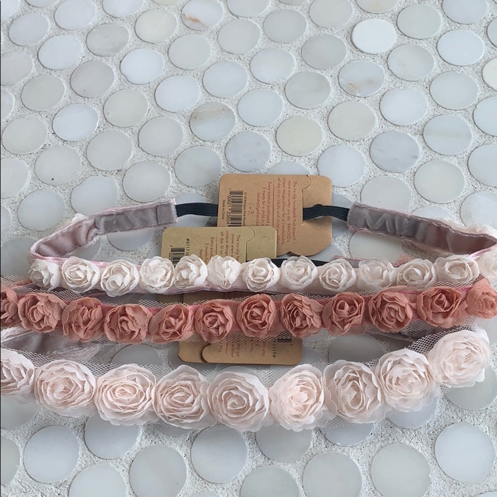 New lot of 3 Banded rosette headbands